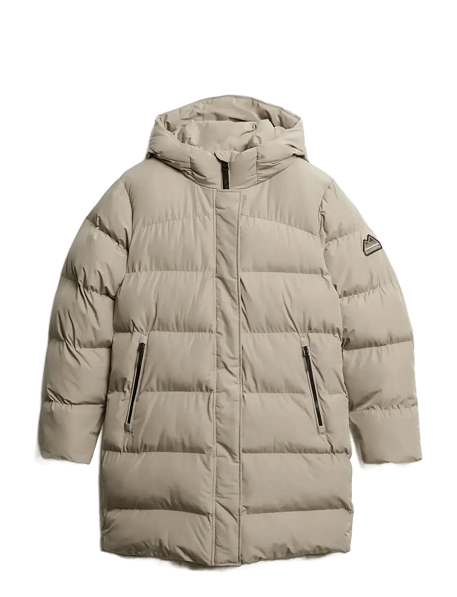 Superdry - HOODED SPORTS PUFFER MID JKT - vestes d'hiver - winter twig beige - 1