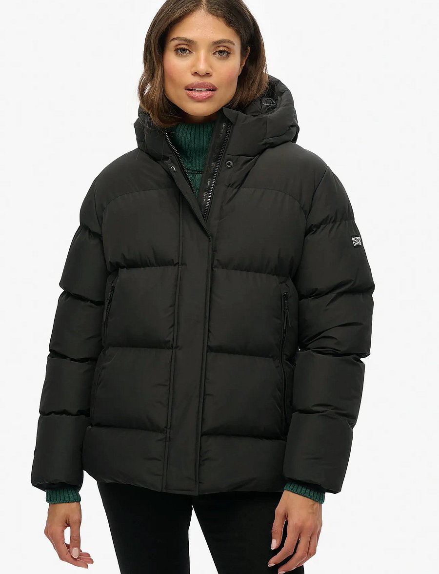 Superdry - HOODED 5 BAFFLE SPORTS PUFFER - winterjacken - black - 3
