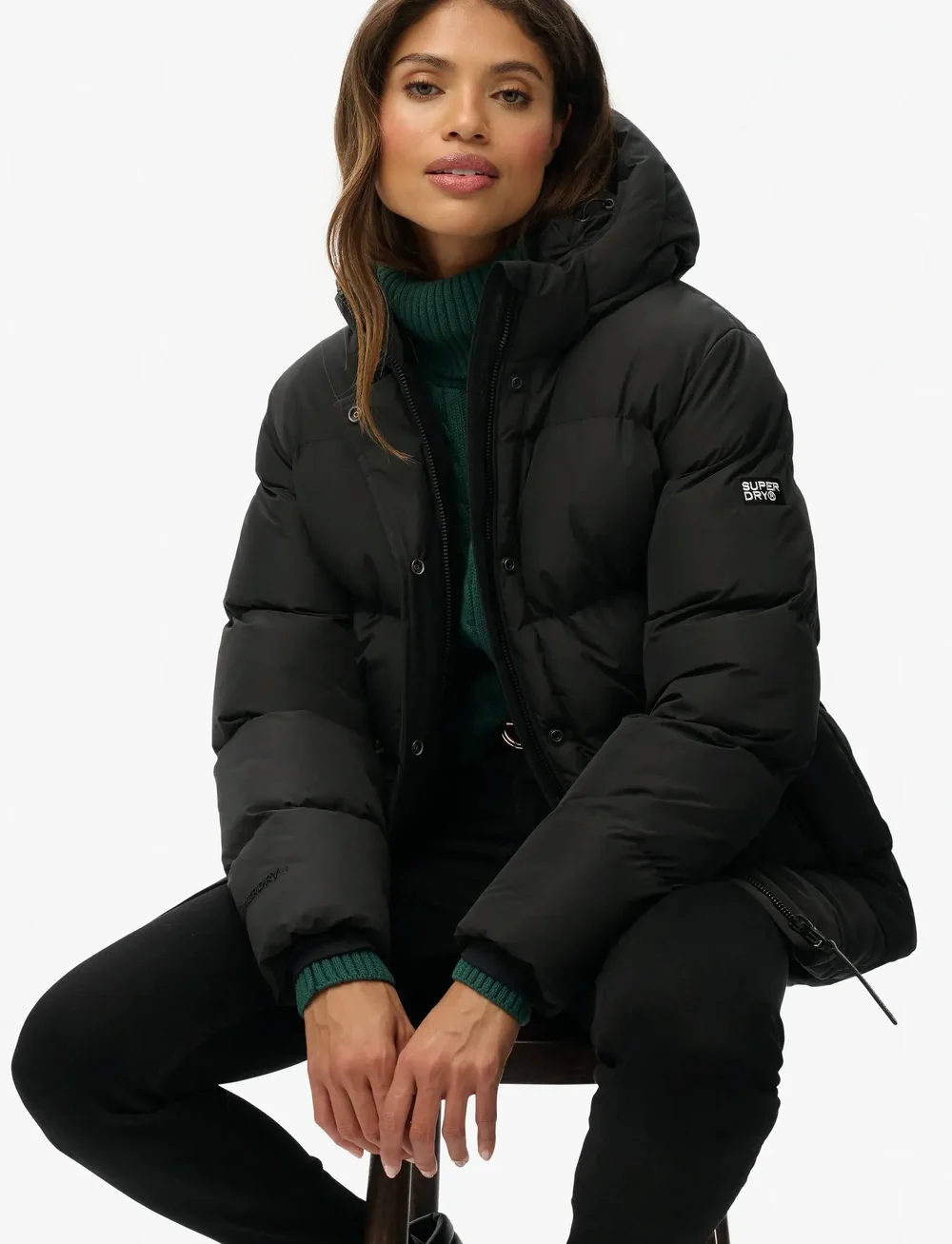 Superdry - HOODED 5 BAFFLE SPORTS PUFFER - dunjackor - black - 4