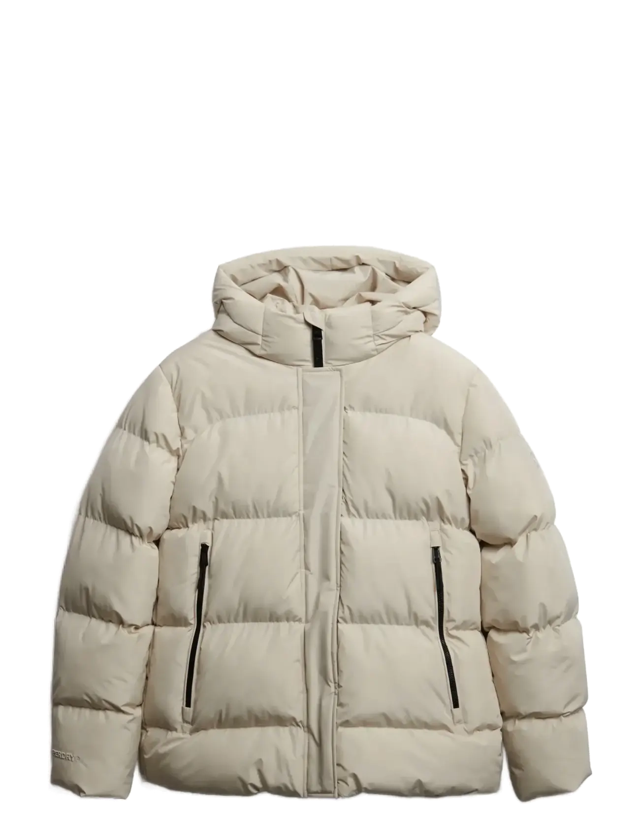 Superdry HOODED 5 BAFFLE SPORTS PUFFER - Kläder - OAT BRAN / cream