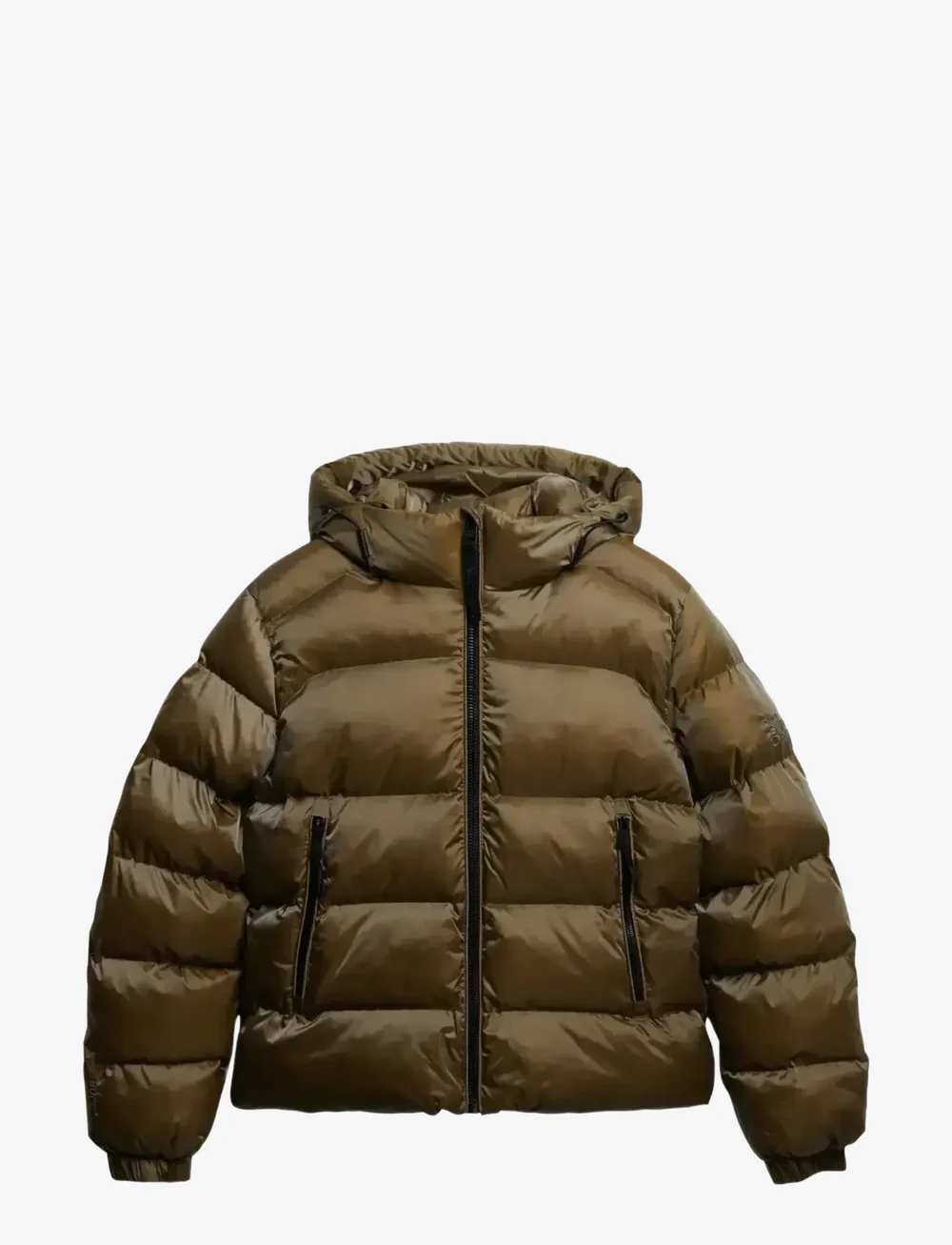 Superdry - HOODED LUXE SPORTS PUFFER - dunjakker - khaki sheen - 0