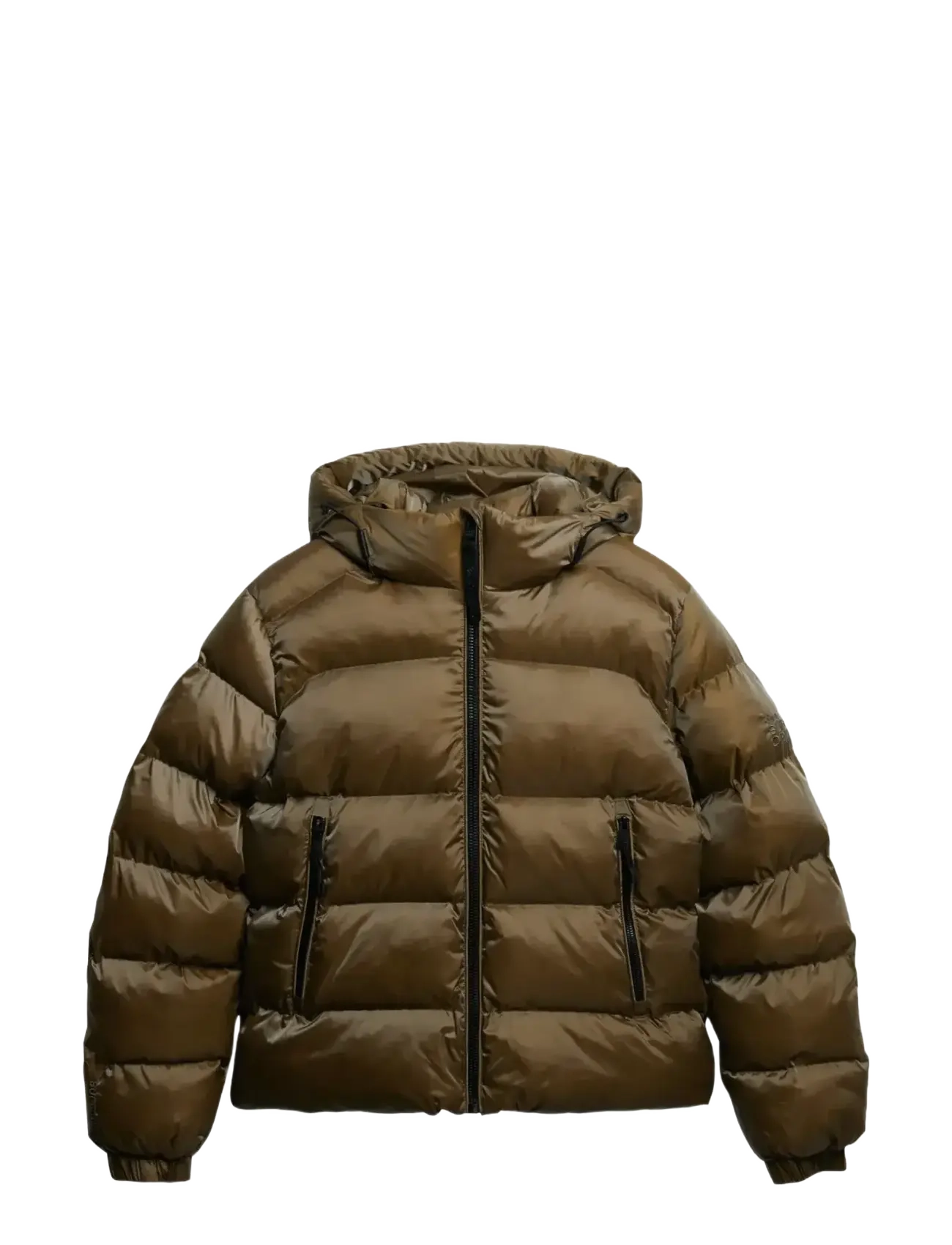 Superdry HOODED LUXE SPORTS PUFFER - Tøj - KHAKI SHEEN / brown