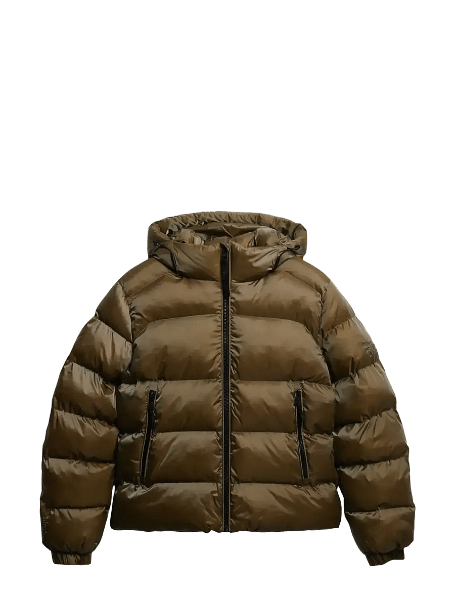 Superdry - HOODED LUXE SPORTS PUFFER - winterjacken - khaki sheen - 1