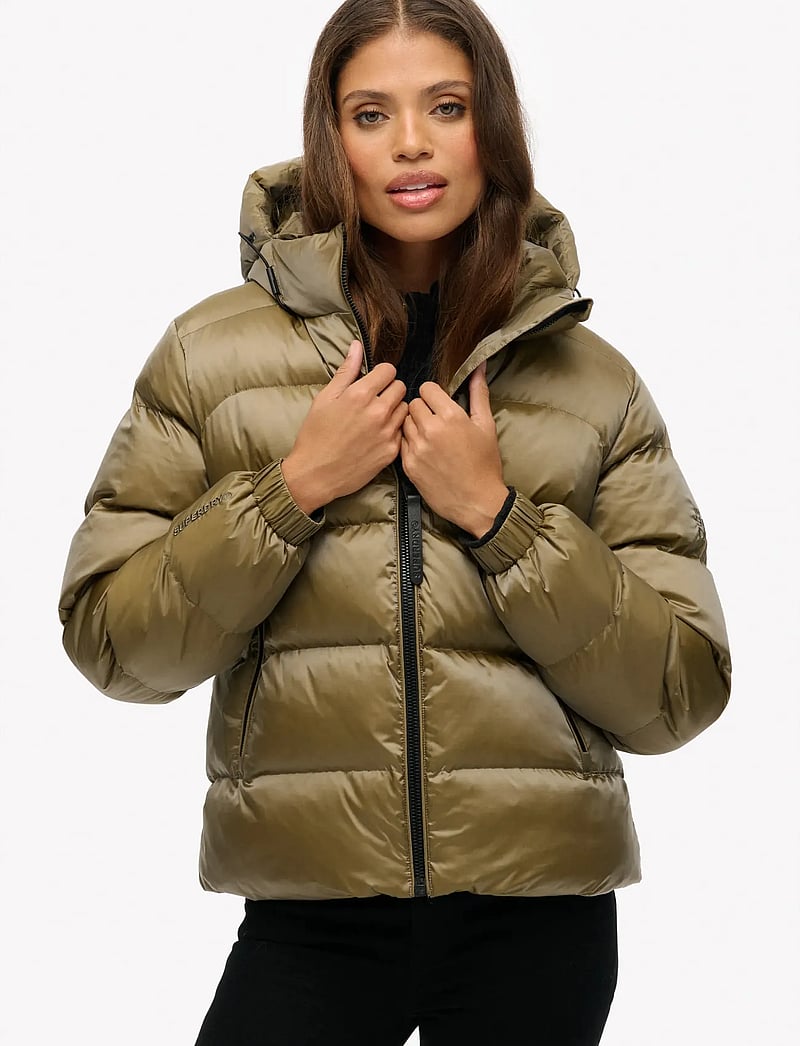 Superdry - HOODED LUXE SPORTS PUFFER - dunjakker - khaki sheen - 3