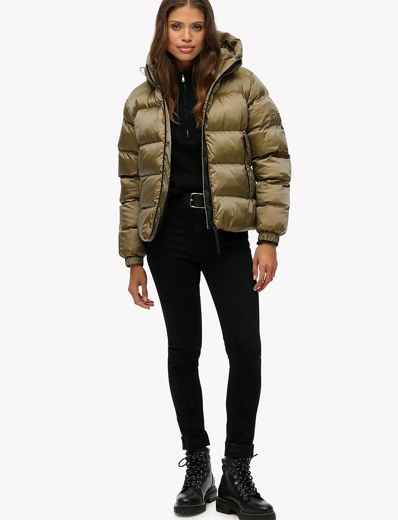 Superdry - HOODED LUXE SPORTS PUFFER - dunjakker - khaki sheen - 5