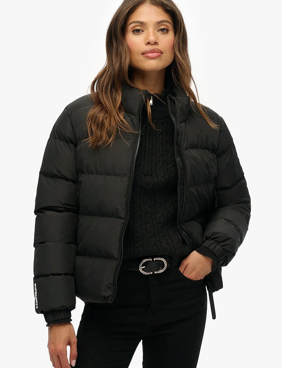 Superdry - NON HOODED SPORTS PUFFER JKT - Úlpur - black - 0