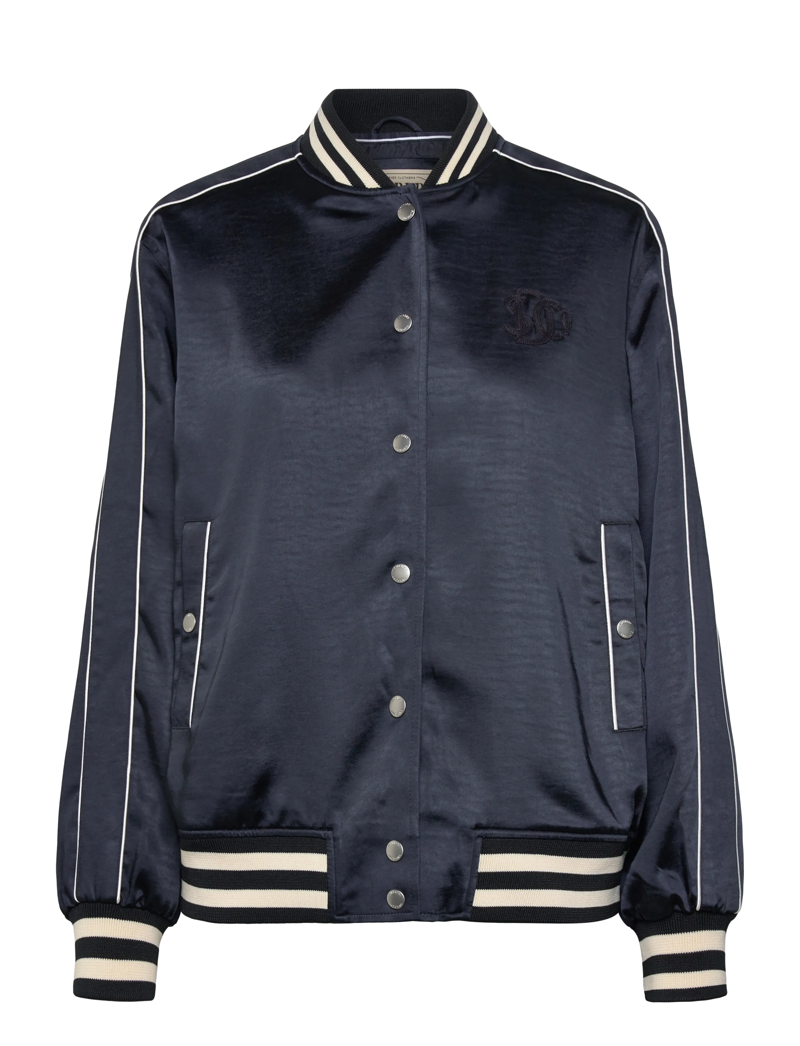 SUPERDRY Varsity Satin Bomber Jacke Navy - 8 - Damen