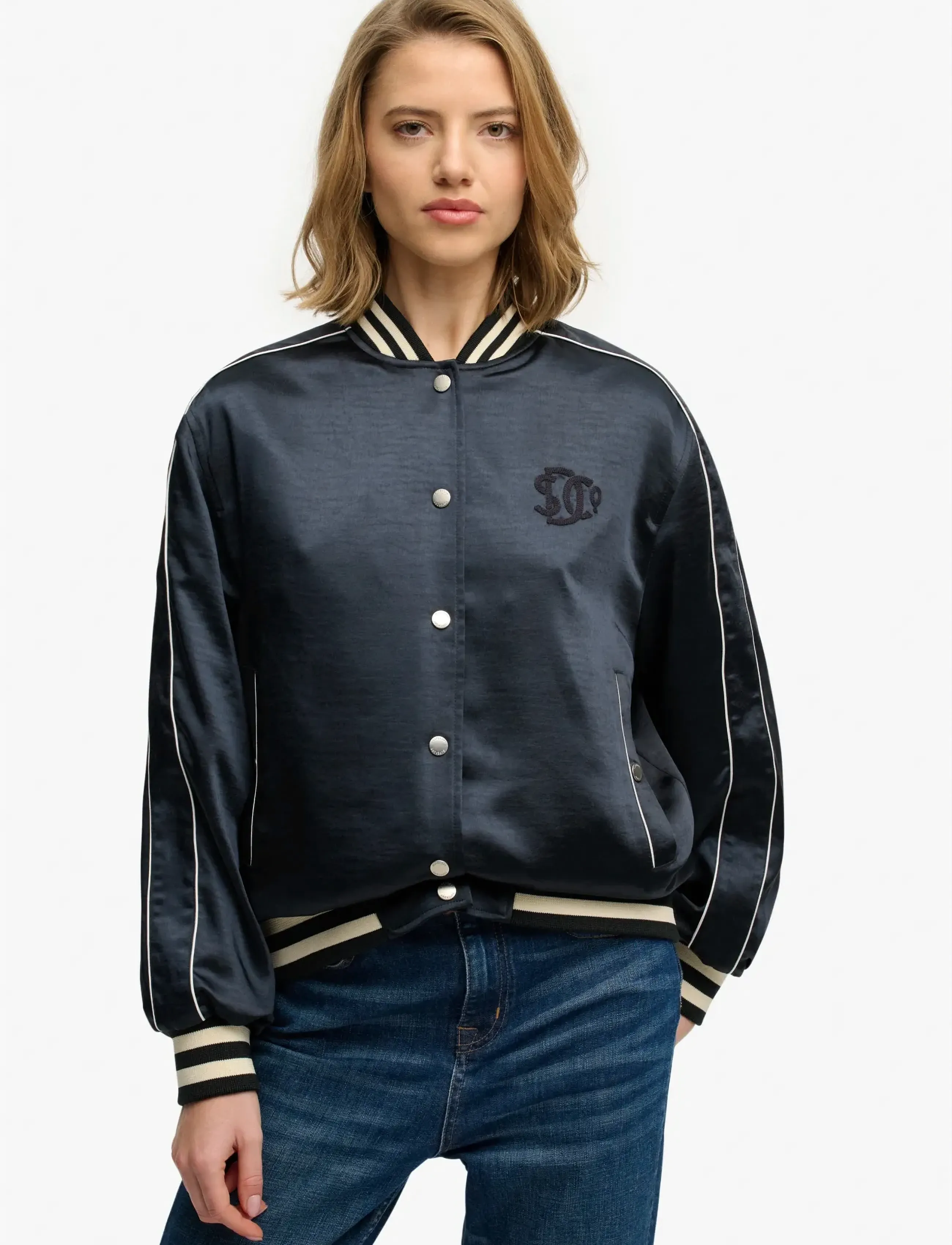 Superdry Varsity Satin Bomber Jacket jackor dam – bild 5