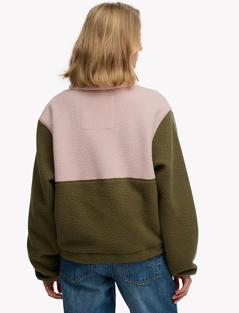 Superdry - COLOUR BLOCK FLEECE PULL OVER - alussärgid - shooting olive - 5
