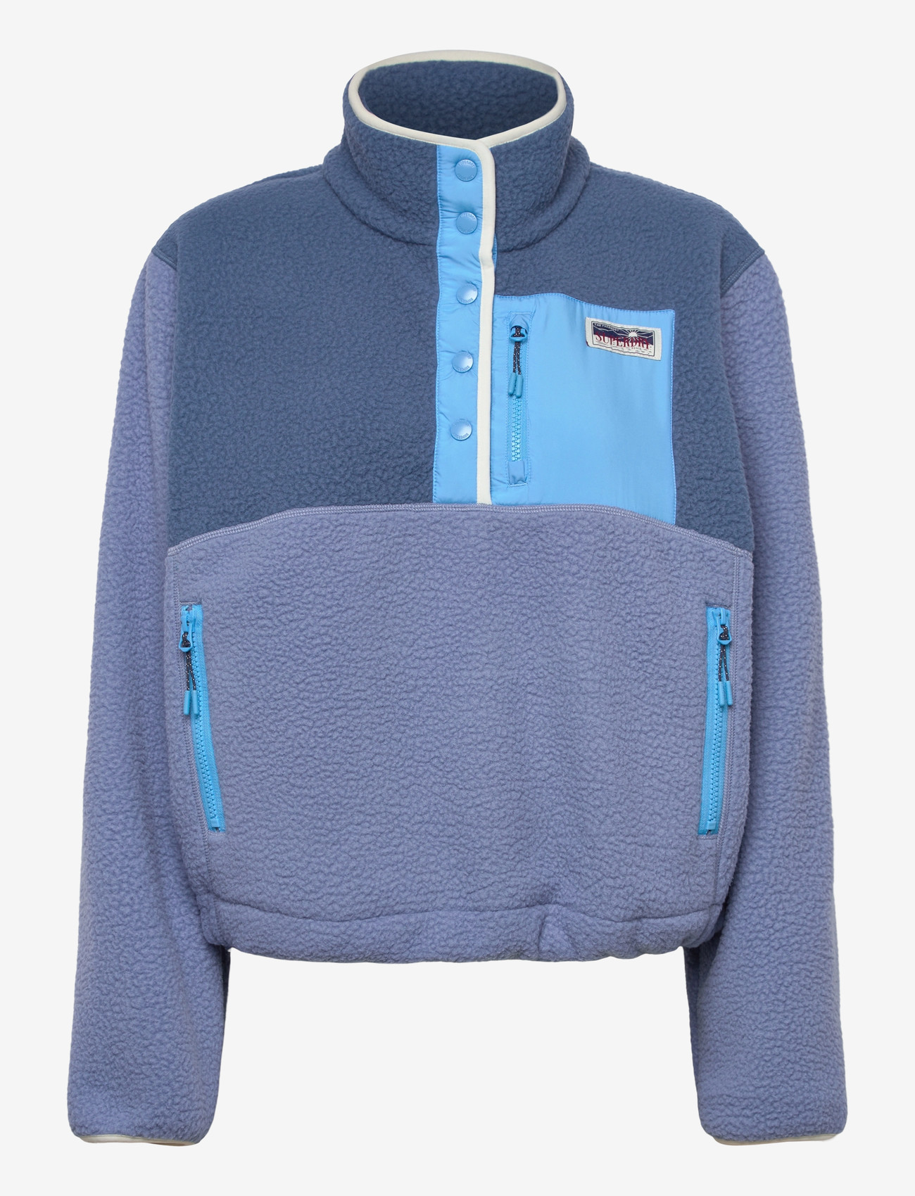 Superdry - COLOUR BLOCK FLEECE PULL OVER - oberteile - tidal blue - 1