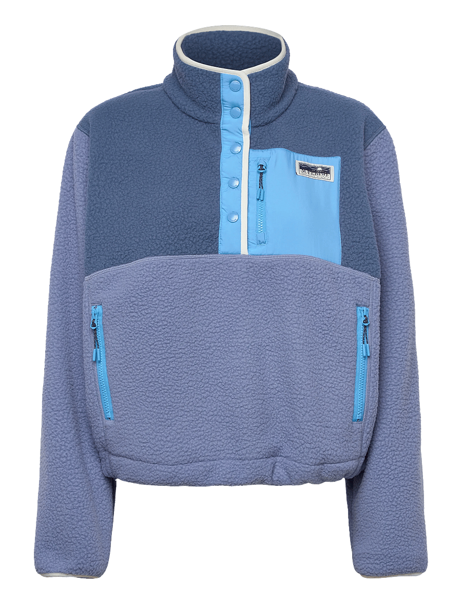 Superdry - COLOUR BLOCK FLEECE PULL OVER - overdeler - tidal blue - 1