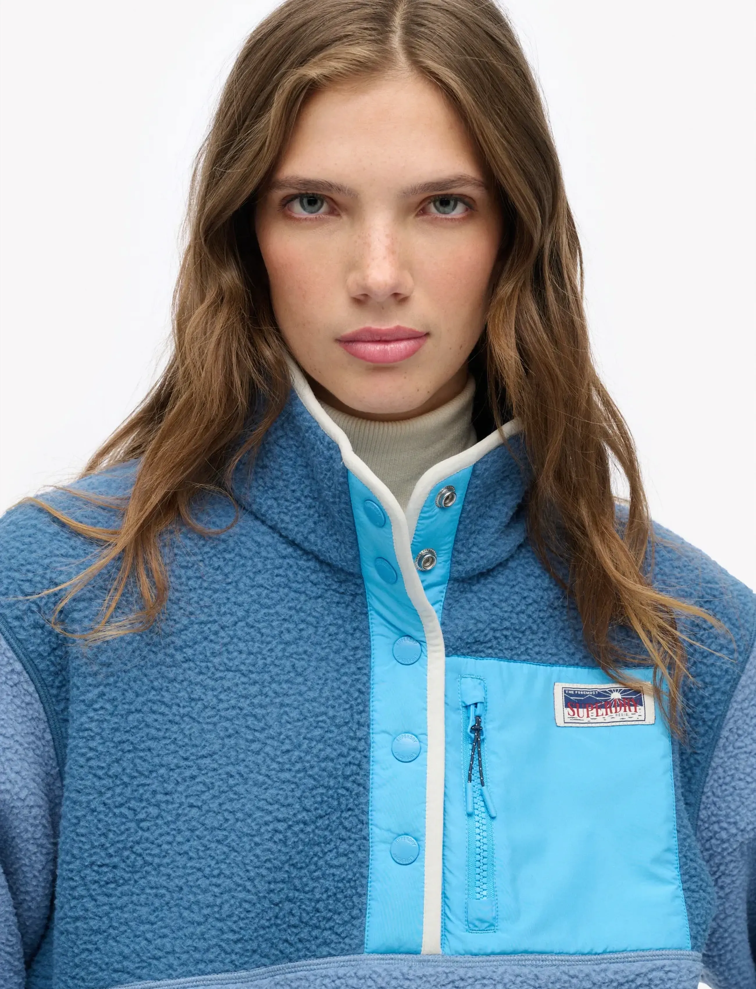 Superdry - COLOUR BLOCK FLEECE PULL OVER - overdeler - tidal blue - 4
