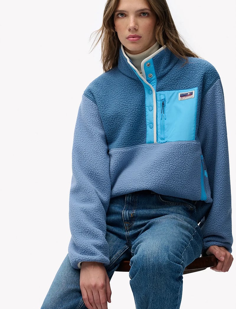 Superdry - COLOUR BLOCK FLEECE PULL OVER - oberteile - tidal blue - 5