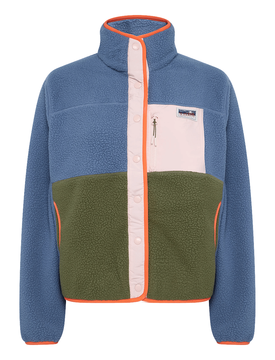 Superdry - COLOUR BLOCK FLEECE JACKET - tops - moonlight blue - 1