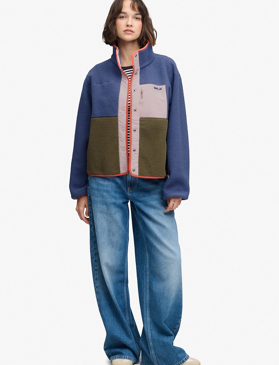 Superdry - COLOUR BLOCK FLEECE JACKET - kampsunid ja vahekihid - moonlight blue - 5