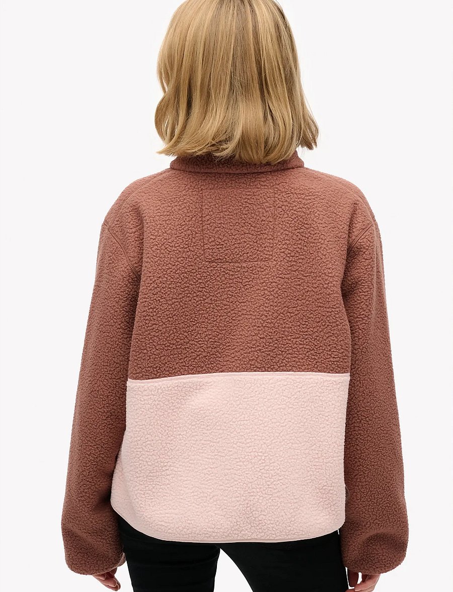 Superdry - COLOUR BLOCK FLEECE JACKET - Överdelar - nutmeg spice brown - 3