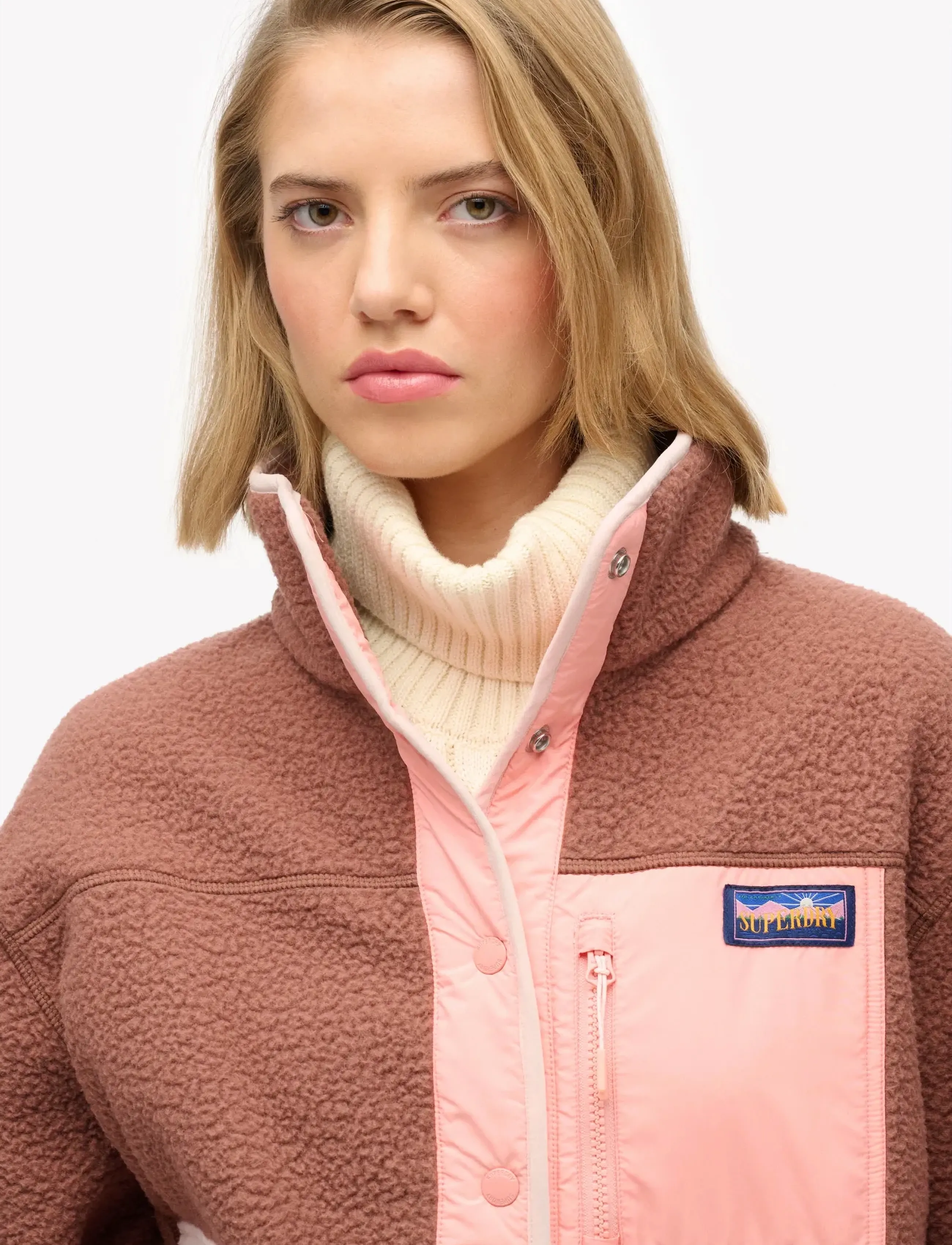 Superdry & Co Fleecejacka brun / rosa dam – bild 6