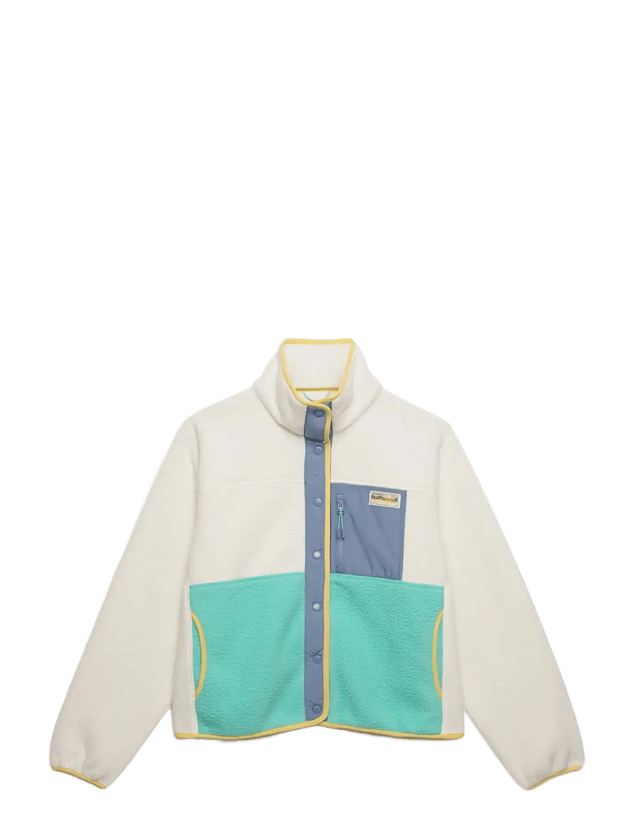 Superdry - COLOUR BLOCK FLEECE JACKET - tops - off white - 1