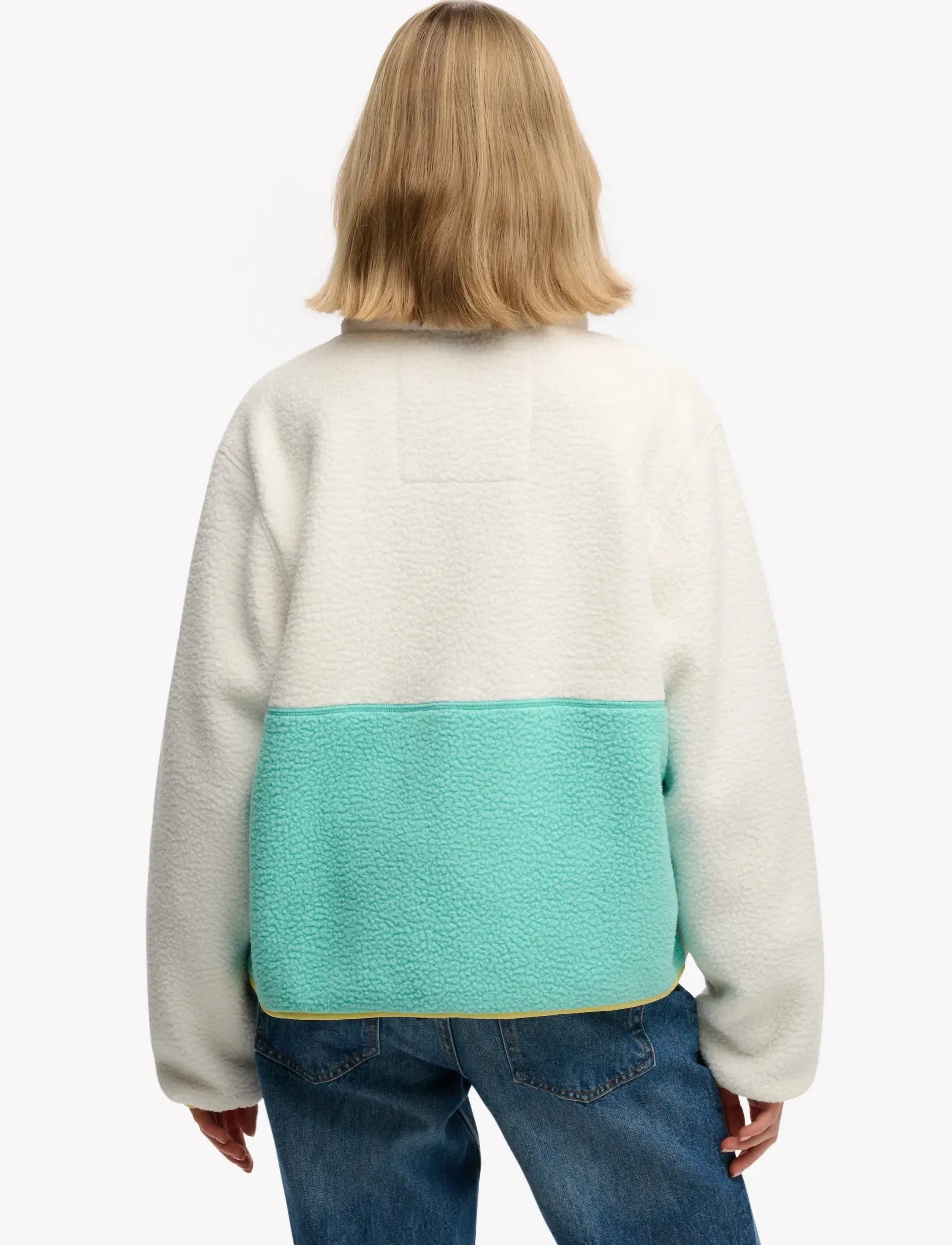 Superdry - COLOUR BLOCK FLEECE JACKET - hættetrøjer - off white - 5