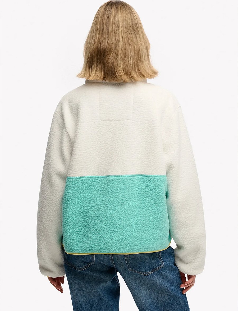 Superdry - COLOUR BLOCK FLEECE JACKET - tops - off white - 5