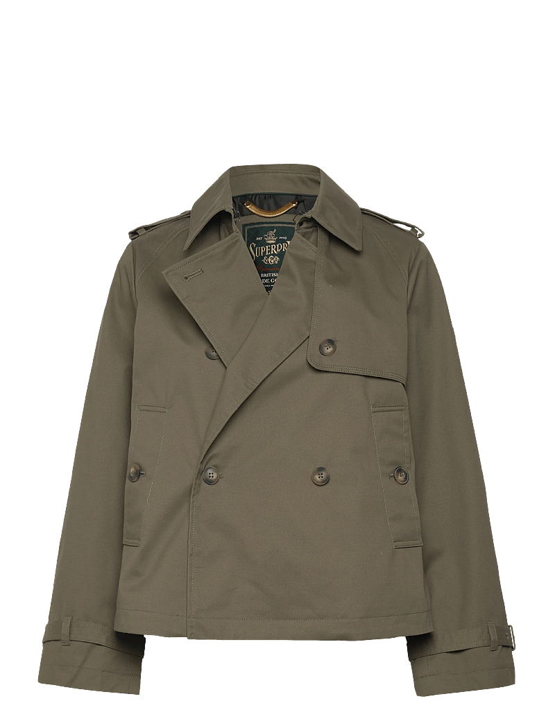 Superdry - SHORT TRENCH COAT - trenchcoats - dusty olive green - 1