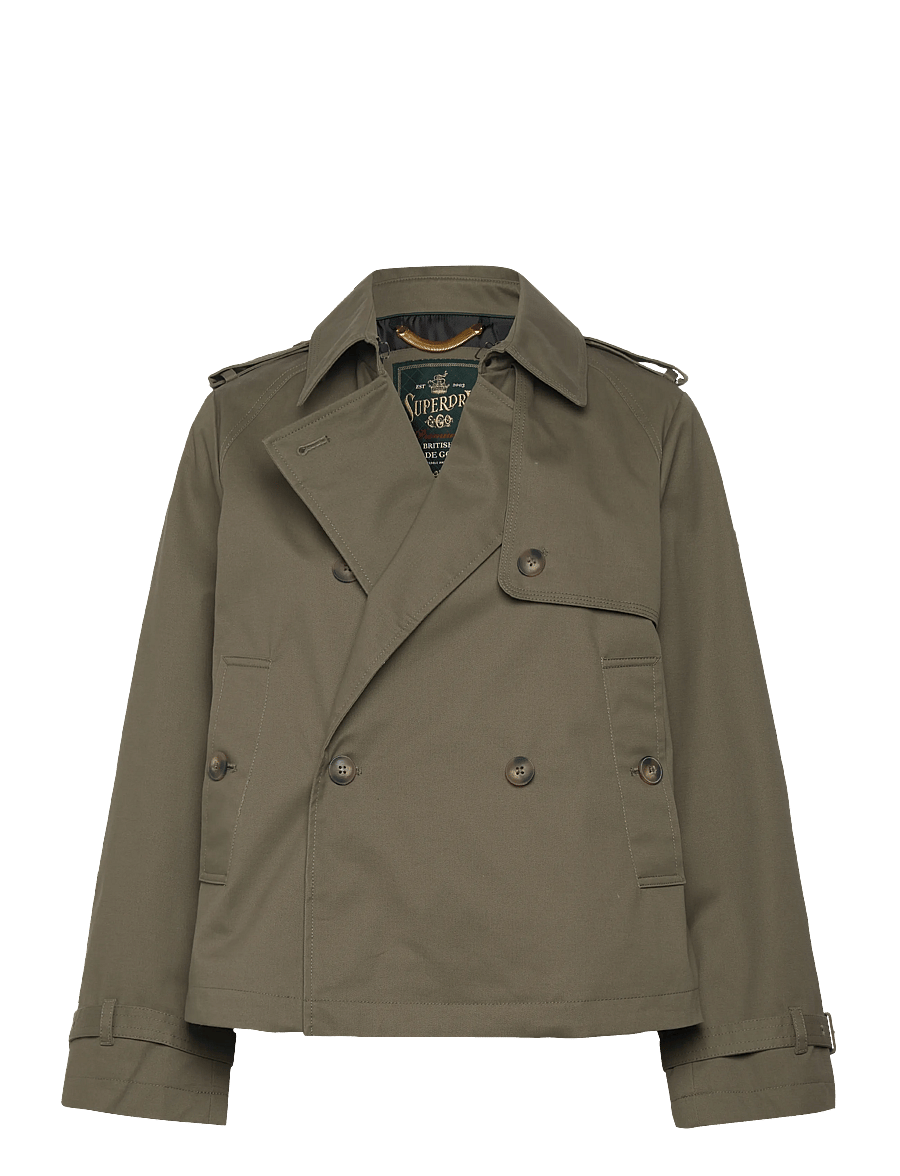 Superdry - SHORT TRENCH COAT - vihmamantlid - dusty olive green - 1