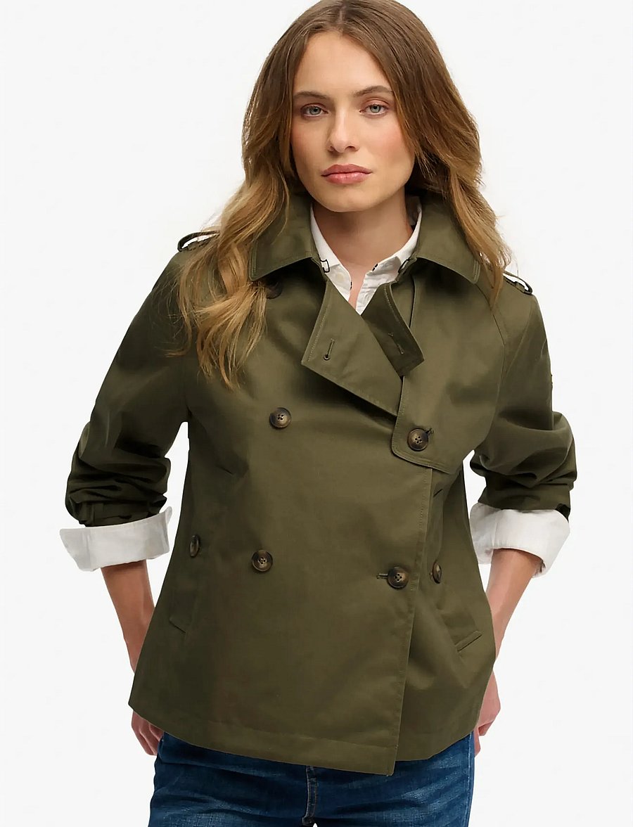 Superdry - SHORT TRENCH COAT - vihmamantlid - dusty olive green - 5