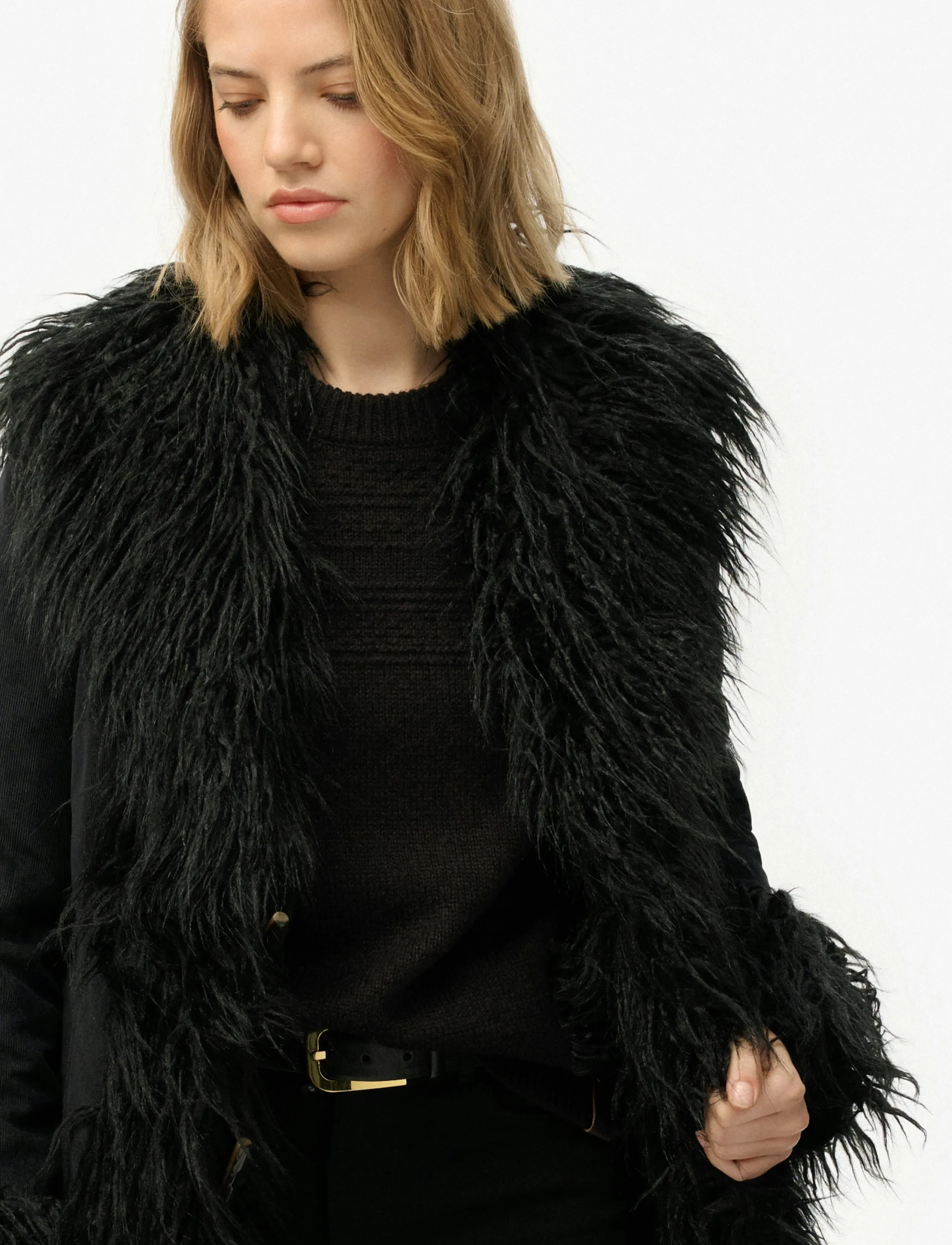 Superdry - LONG AFGHAN COAT - sulejoped ja voodriga joped - black - 4