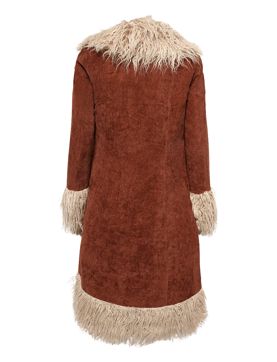 Superdry - LONG AFGHAN COAT - talvitakit - rustic chestnut brown - 2