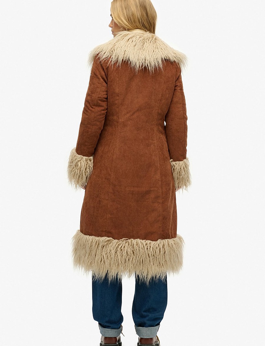 Superdry - LONG AFGHAN COAT - winter jackets - rustic chestnut brown - 3
