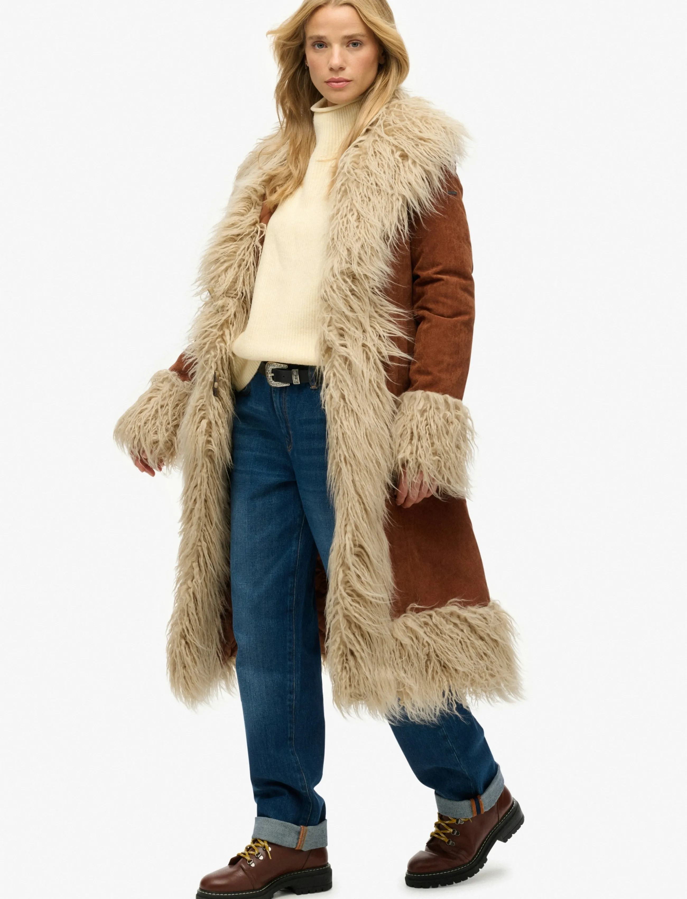 Superdry - LONG AFGHAN COAT - winter jackets - rustic chestnut brown - 5