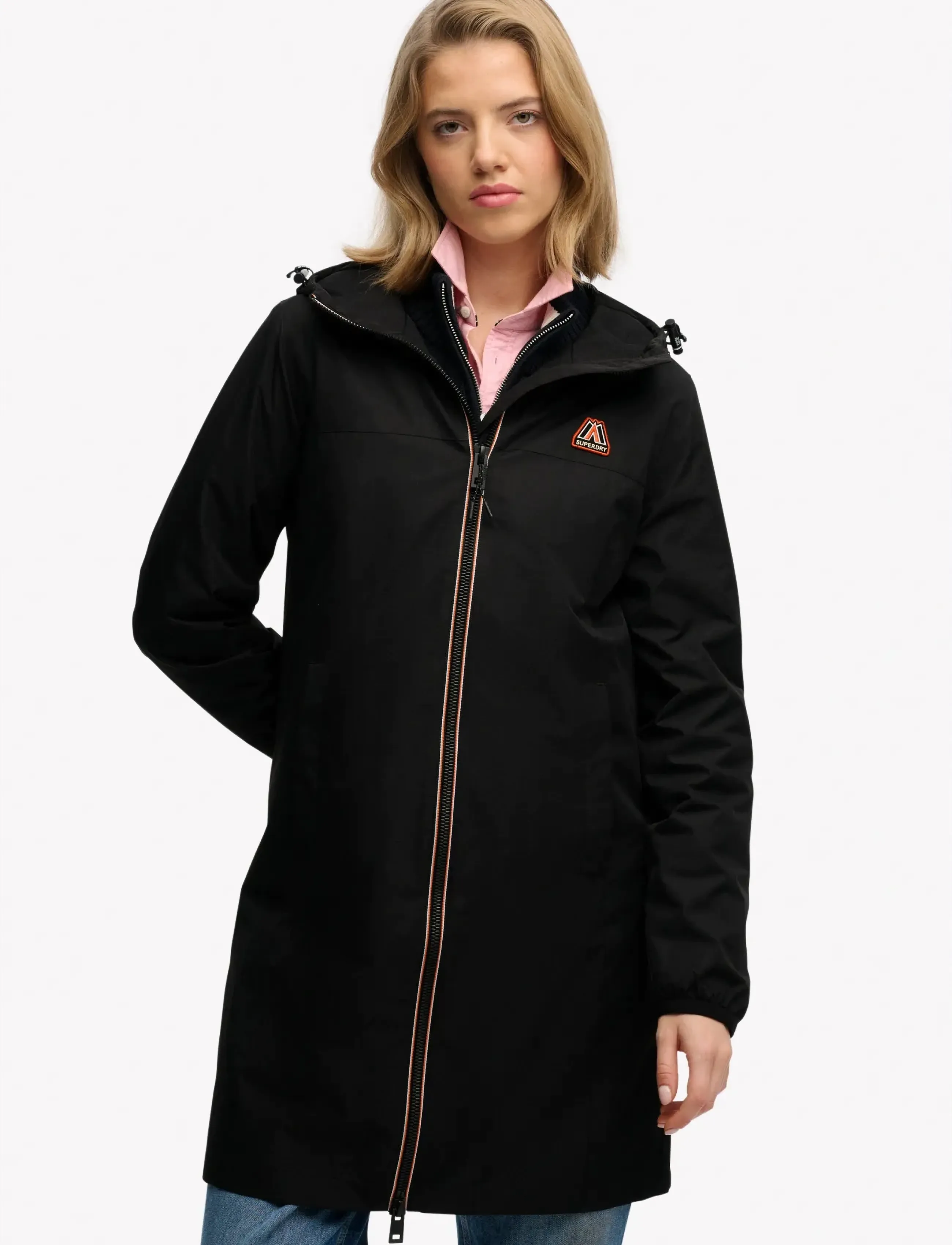 Superdry LONGLINE TRI WINDBREAKER JKT - Kleding - BLACK / black