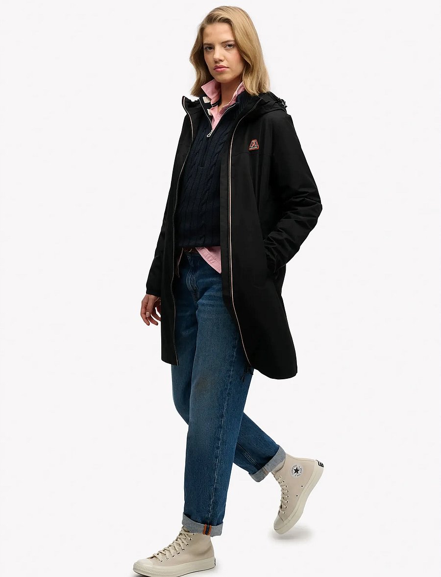 Superdry - LONGLINE TRI WINDBREAKER JKT - outdoor jackets - black - 2