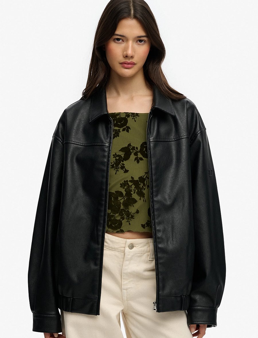 Superdry - COLLARED OVERSIZED BOMBER - black - 0