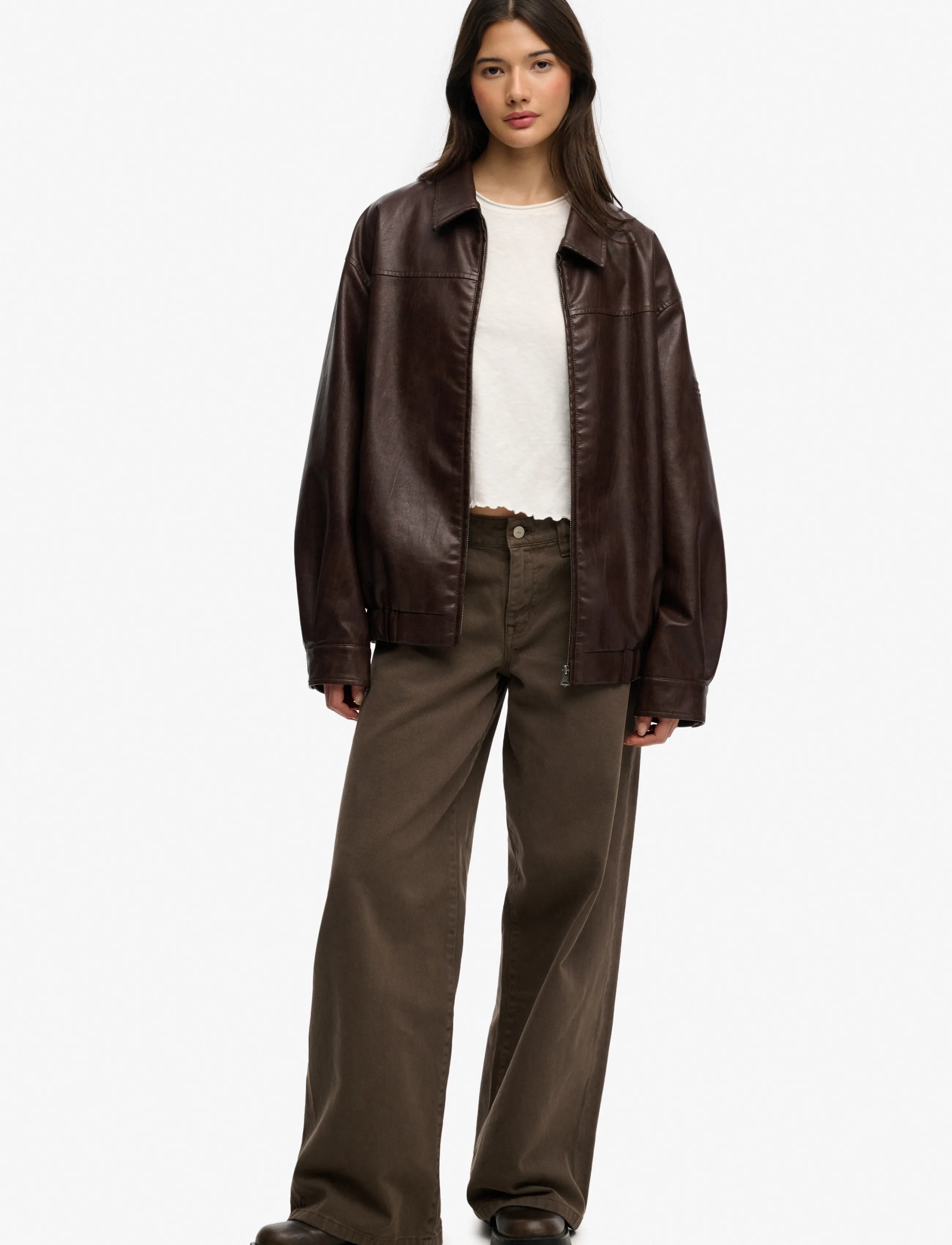 Superdry - COLLARED OVERSIZED BOMBER - hot chocolate - 4