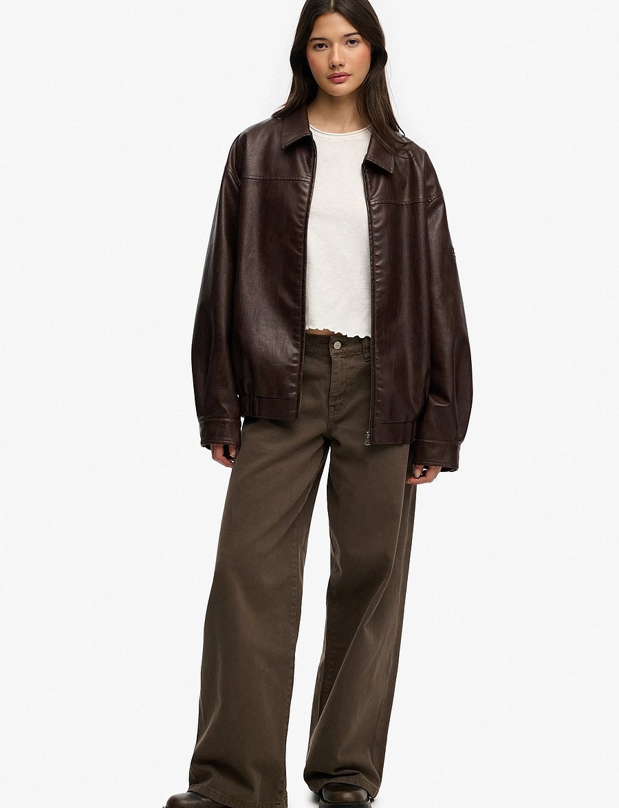 Superdry - COLLARED OVERSIZED BOMBER - hot chocolate - 4