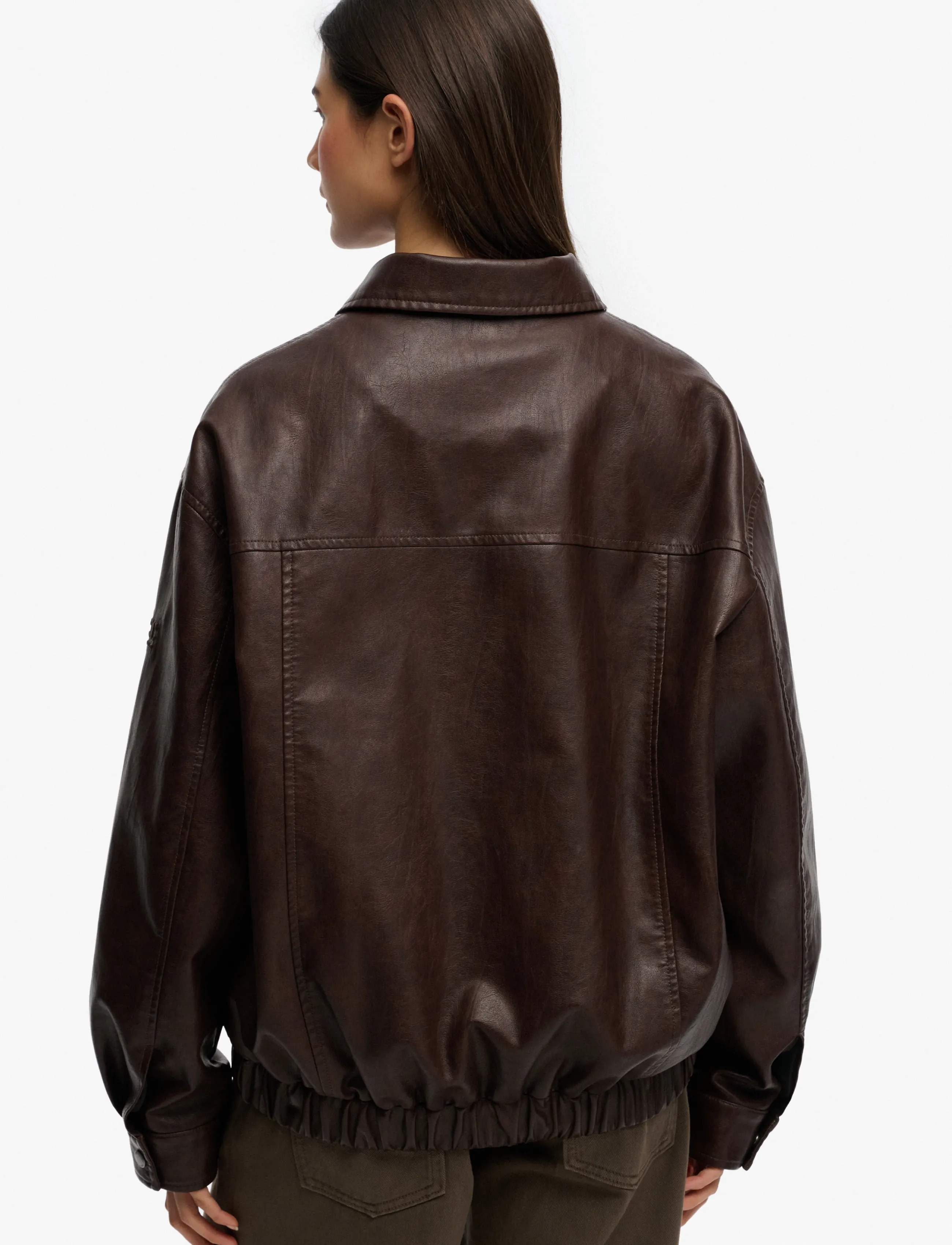 Superdry - COLLARED OVERSIZED BOMBER - hot chocolate - 5