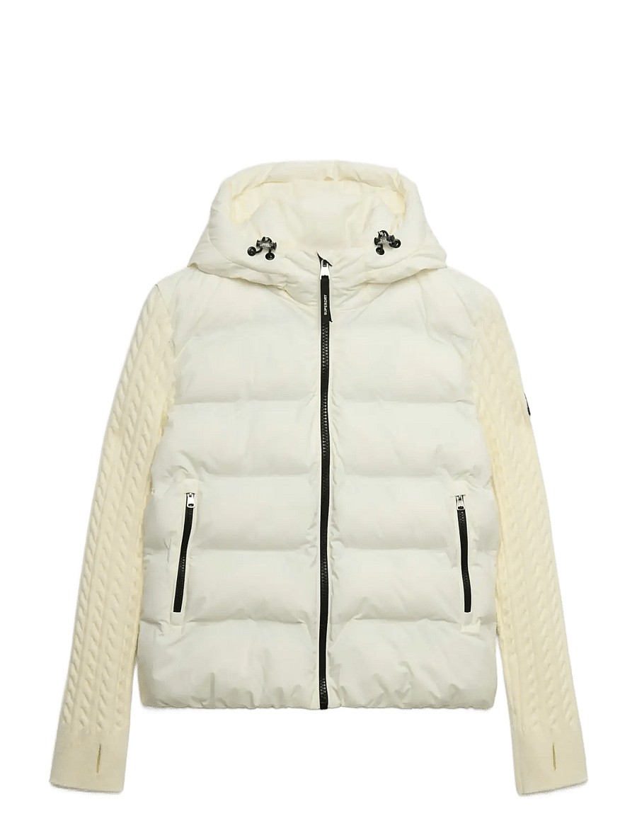 Superdry - CABLE KNIT SLEEVE HYBRID - off white - 1