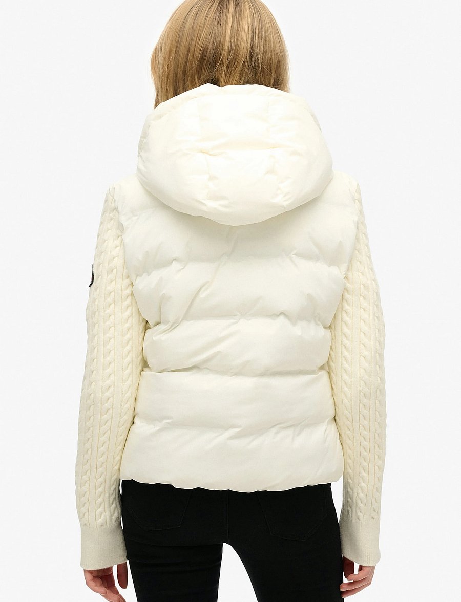 Superdry - CABLE KNIT SLEEVE HYBRID - off white - 3