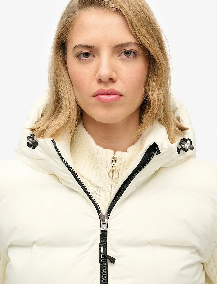 Superdry - CABLE KNIT SLEEVE HYBRID - off white - 4
