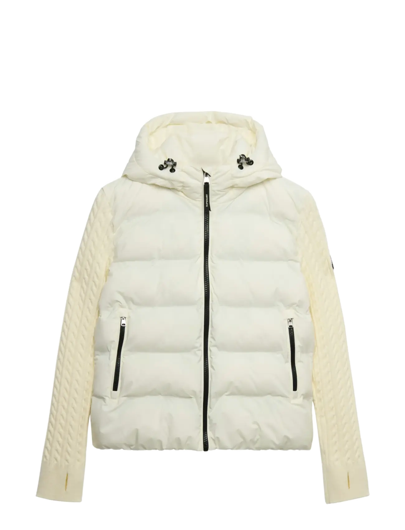 Superdry - CABLE KNIT SLEEVE HYBRID - off white - 2
