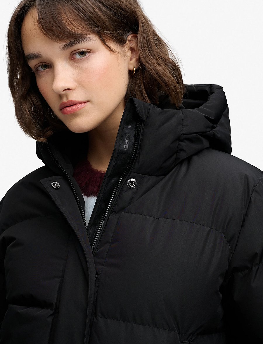 Superdry - HOODED 5 BAFFLE SPORTS PUFFER - winter jackets - black - 3