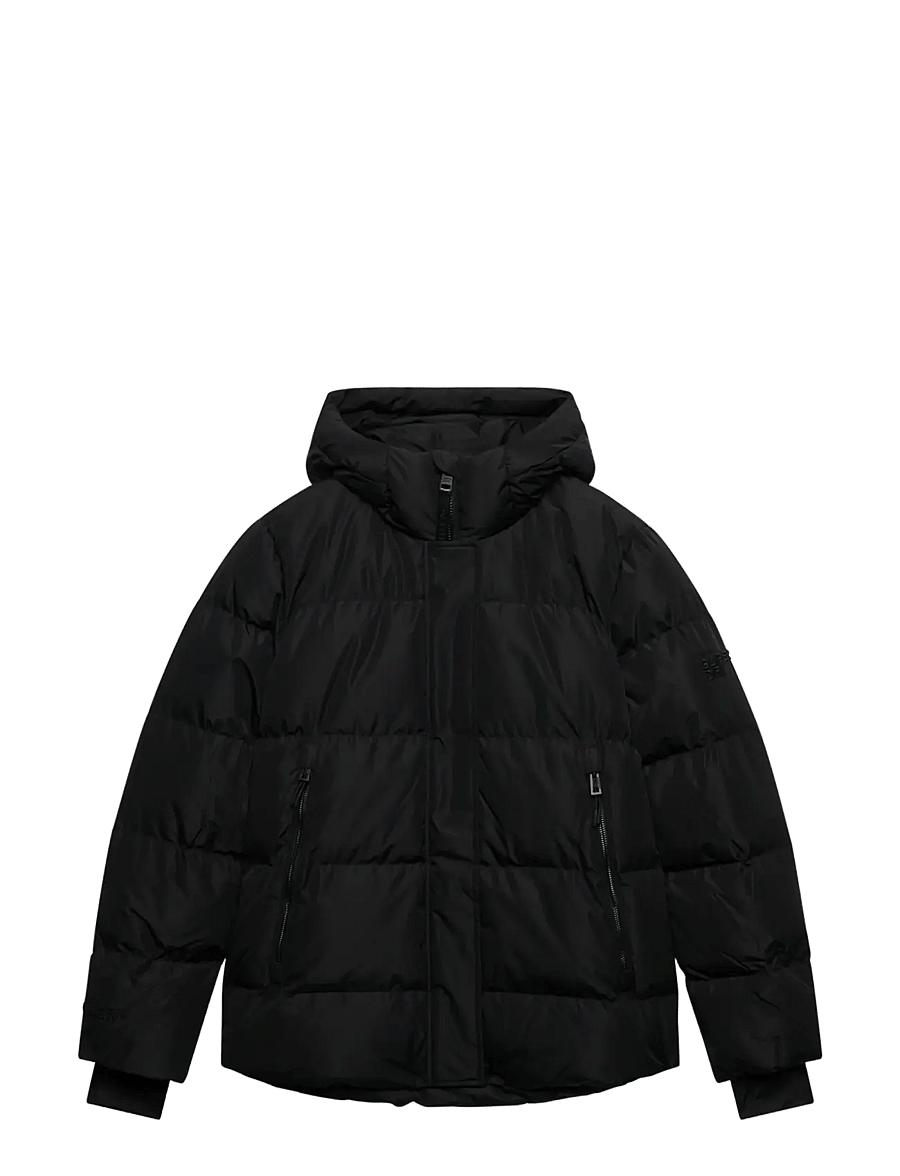 Superdry - HOODED 5 BAFFLE SPORTS PUFFER - winter jackets - black - 2