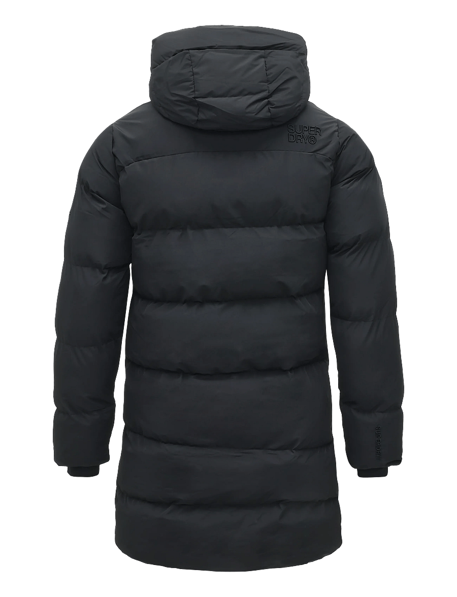 Superdry - HOODED SPORTS PUFFER MID JKT - winterjacken - black - 2