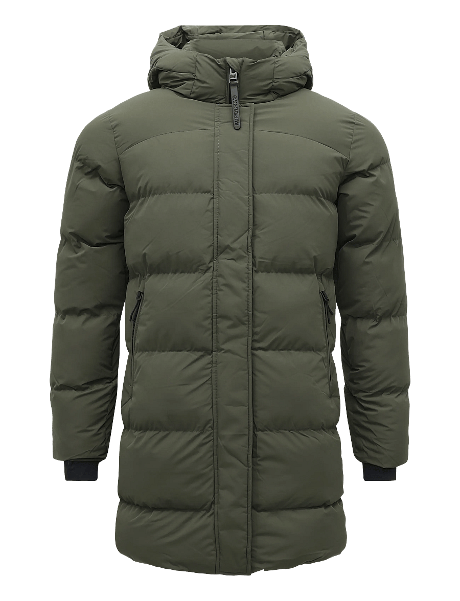 Superdry - HOODED SPORTS PUFFER MID JKT - winterjacken - washed khaki - 1