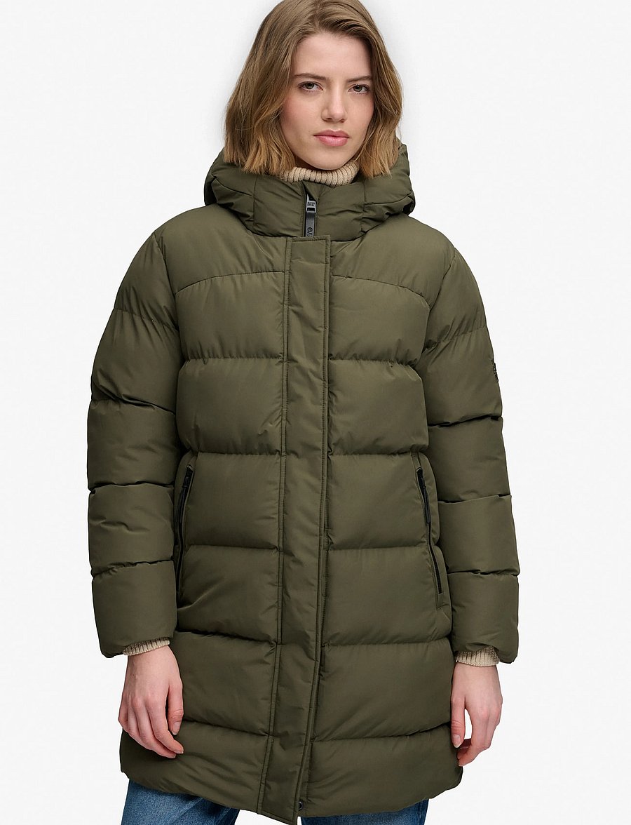 Superdry - HOODED SPORTS PUFFER MID JKT - vinterjakker - washed khaki - 3