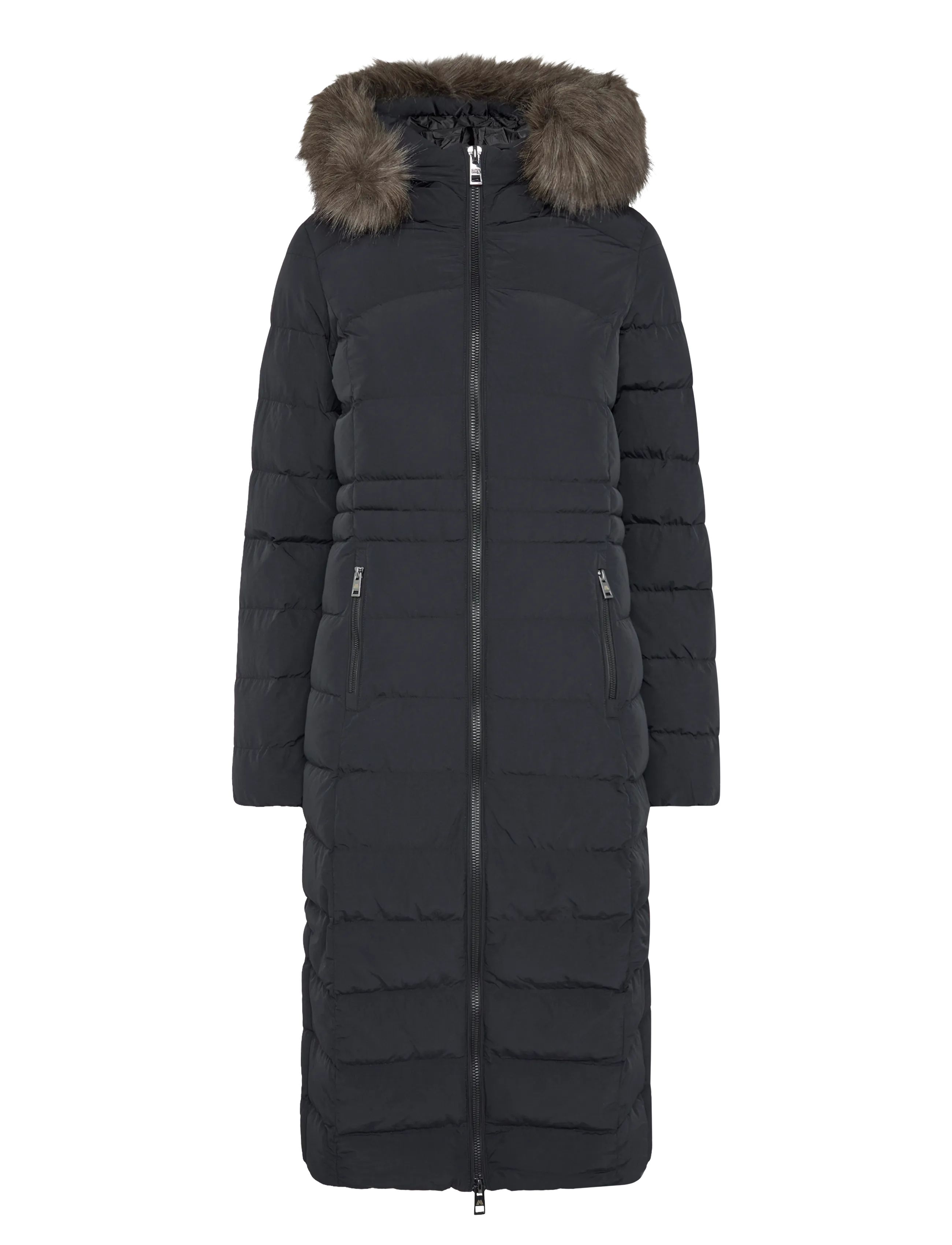 Superdry - HOODED FAUX FUR FUJI LONGLINE - vinterjakker - black - 1