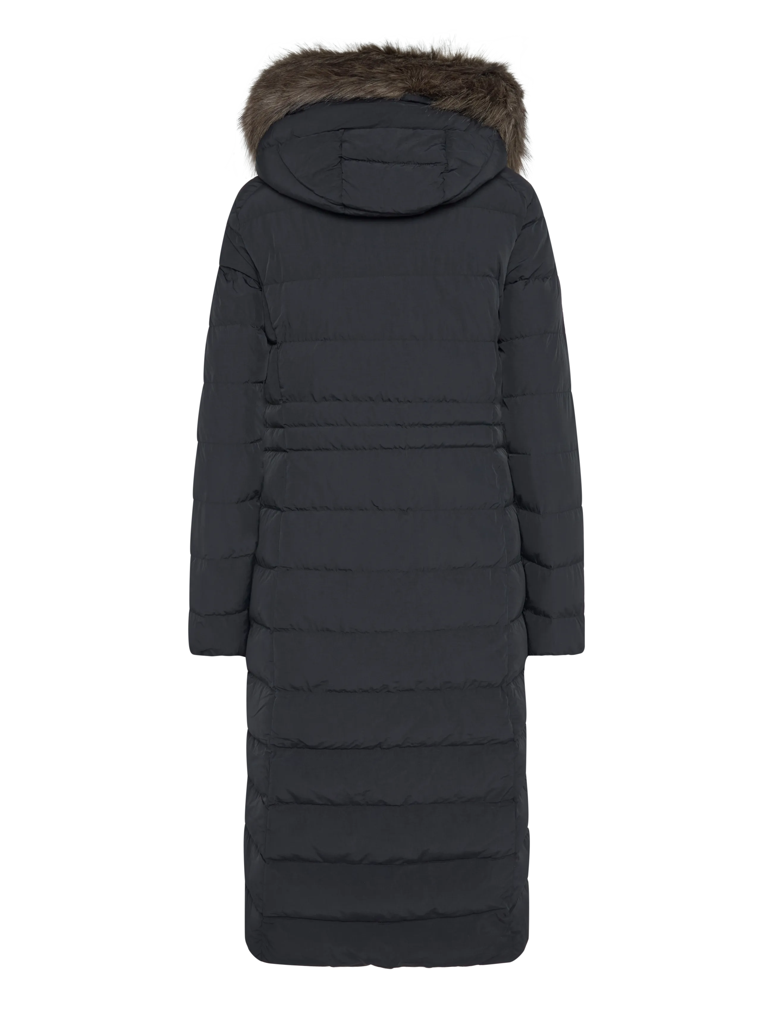 Superdry - HOODED FAUX FUR FUJI LONGLINE - vinterjakker - black - 2