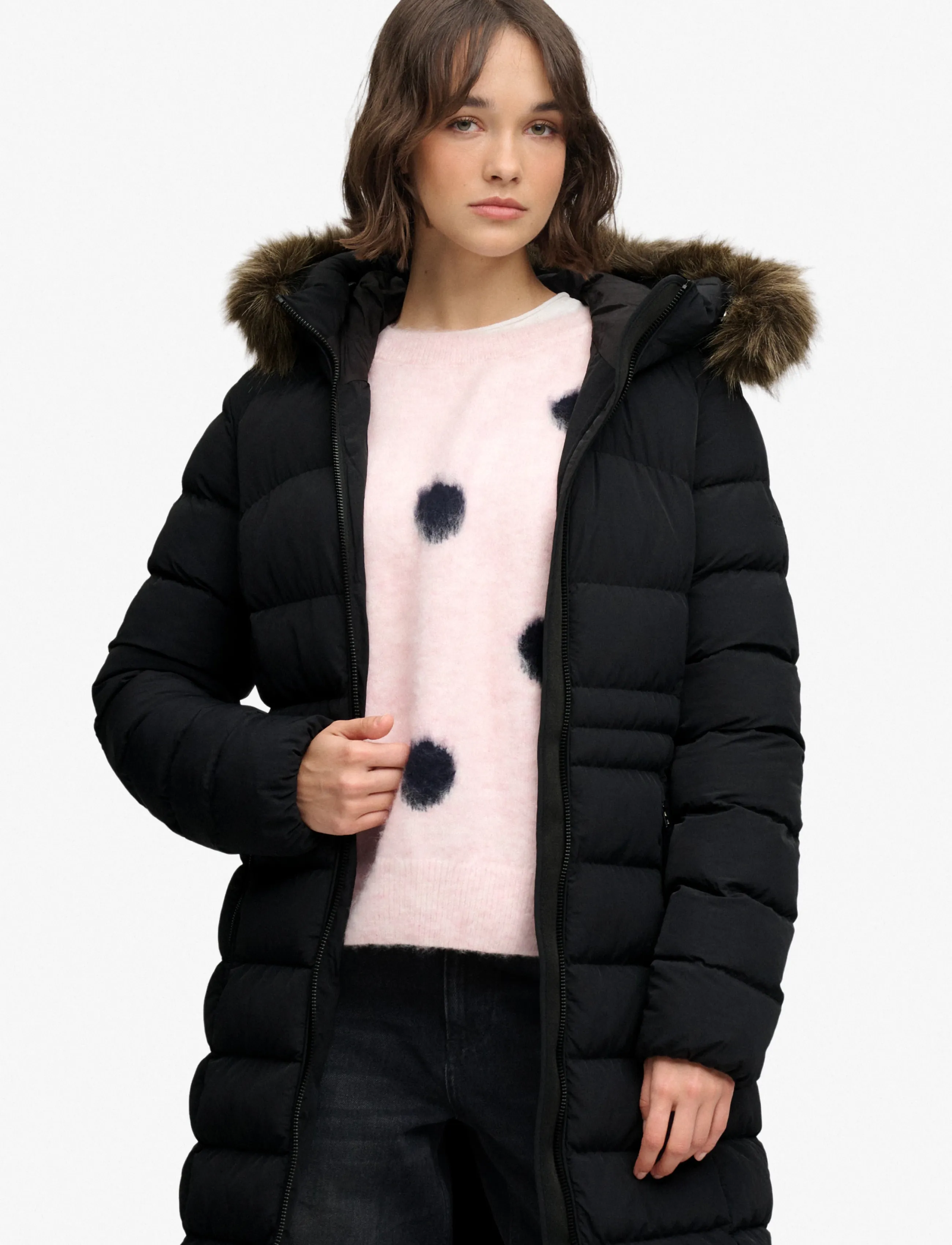 Hooded Faux Fur Fuji Longline