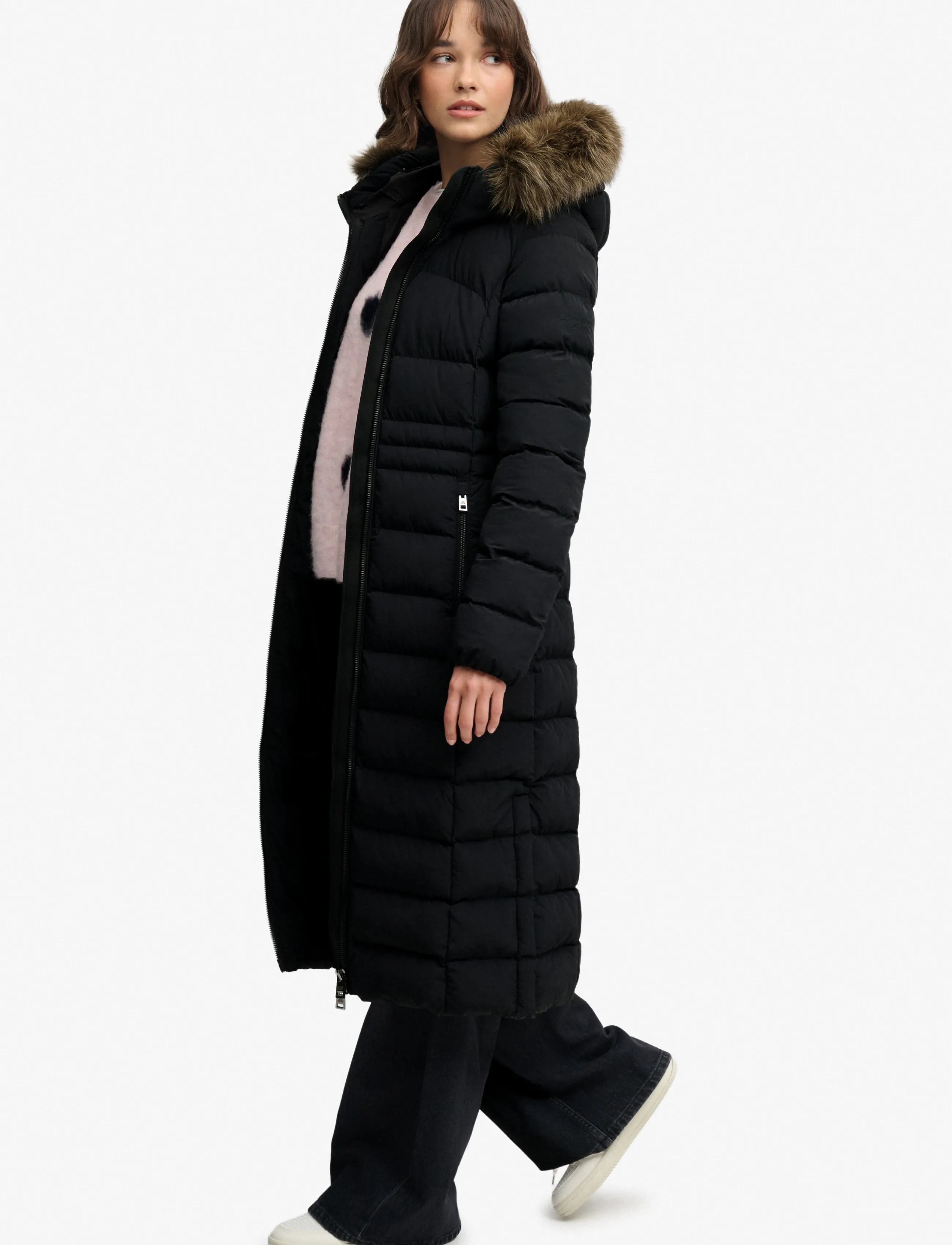 Superdry Hooded Faux Fur Fuji Longline jackor dam – bild 5